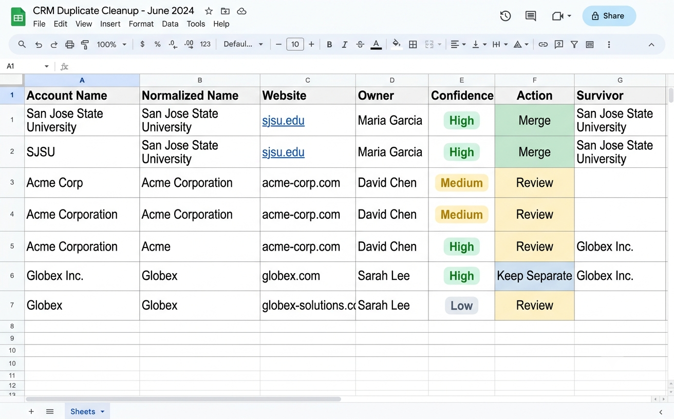 Salesforce Account Deduplication Tracker